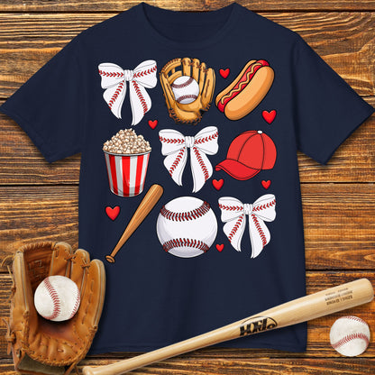 Red Coquette Bow Kids T-Shirt