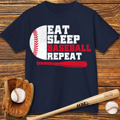 Eat Sleep Baseball Repeat Kids T-Shirt
