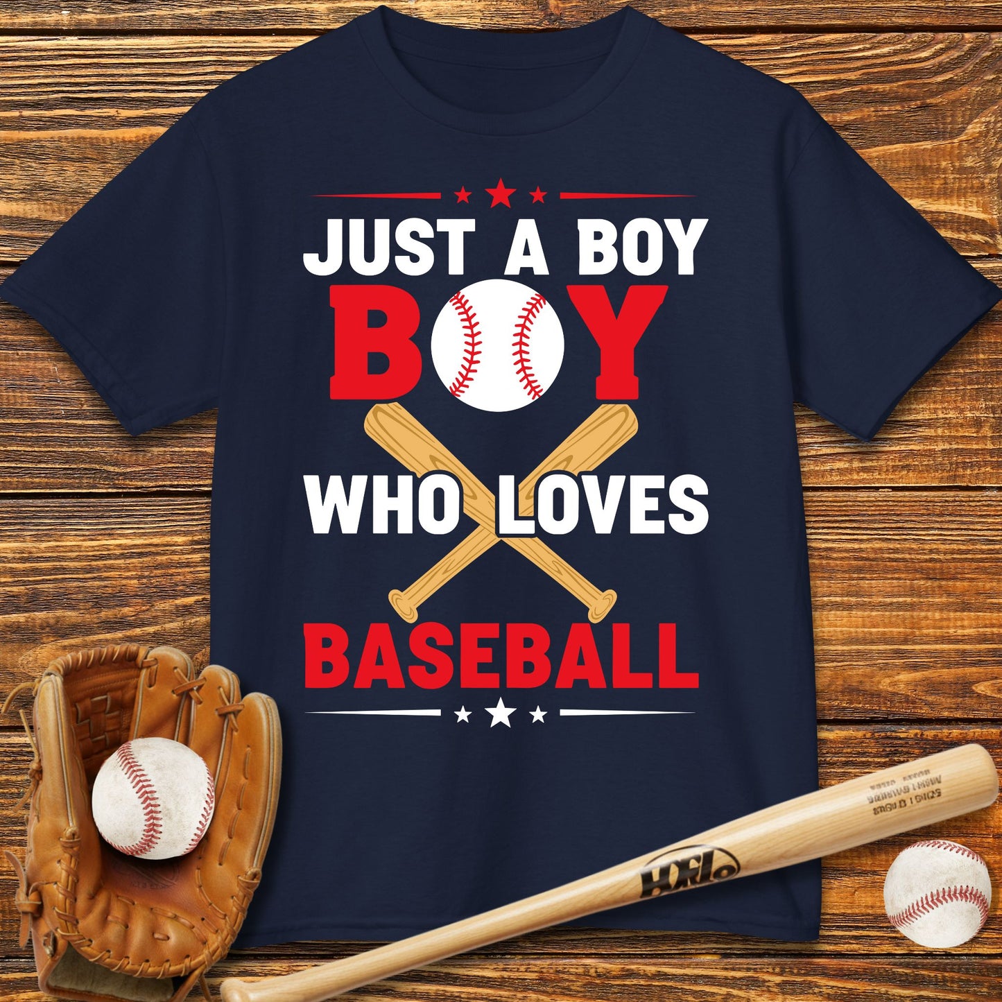 Boy Who Loves Baseball Kids T-Shirt