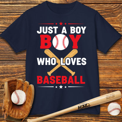 Boy Who Loves Baseball Kids T-Shirt