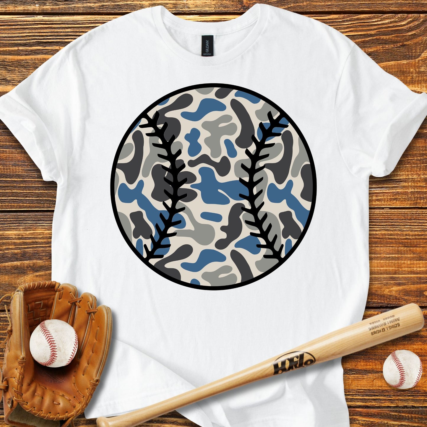 Baseball Camo Adult T-shirt