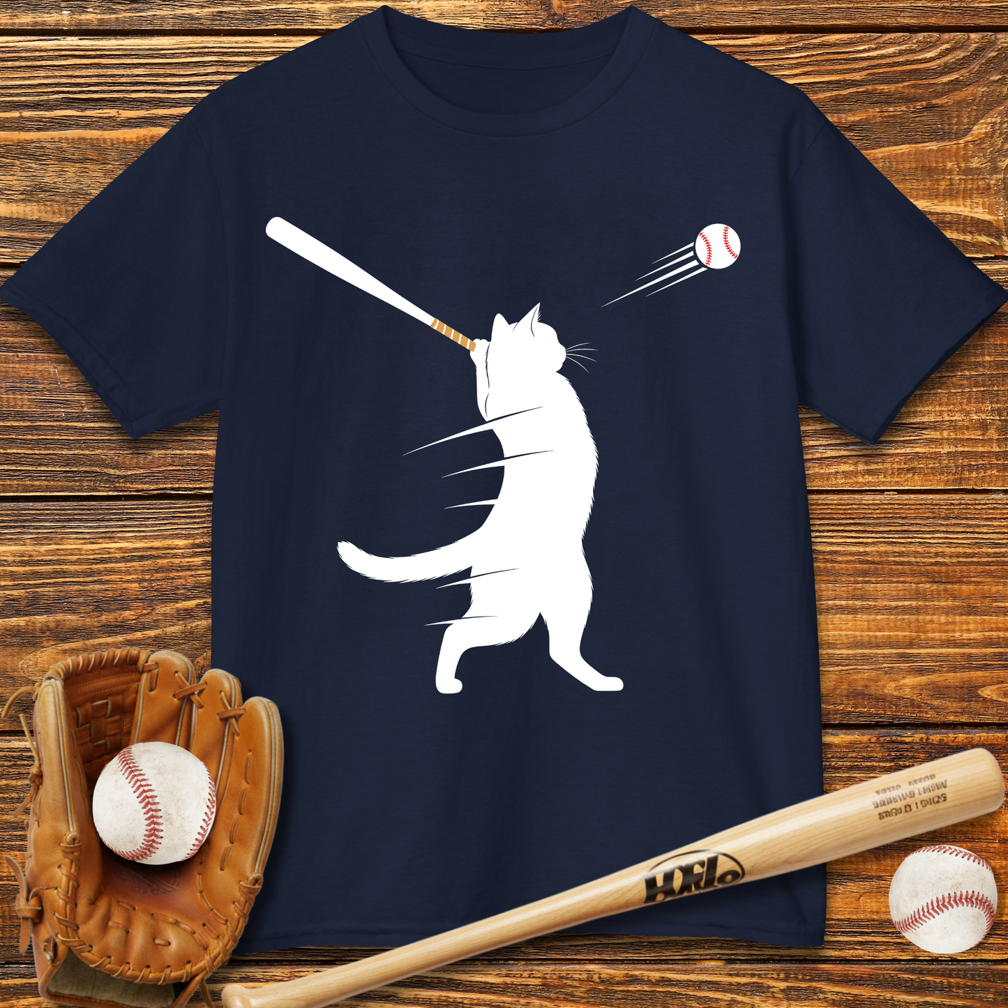 Cat Baseball Kids T-Shirt