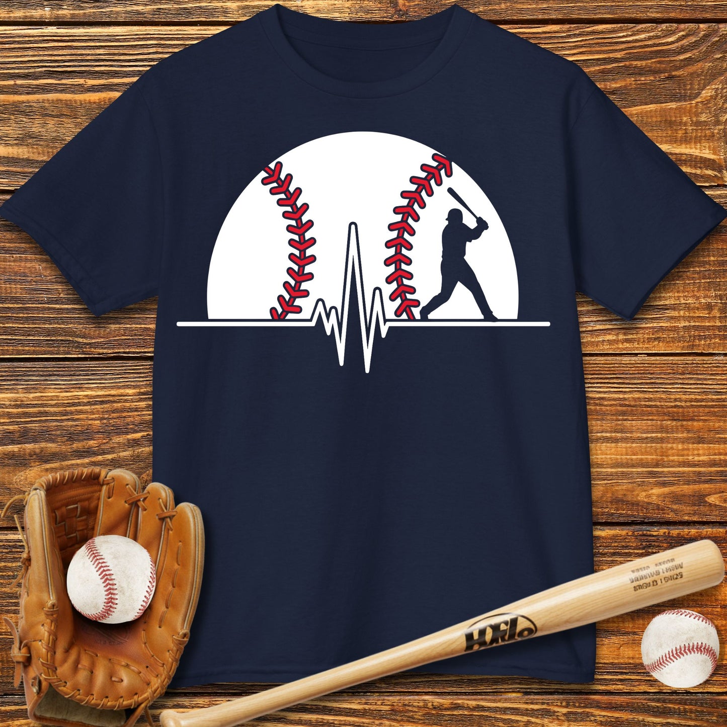 Baseball Heartbeat Kids T-Shirt