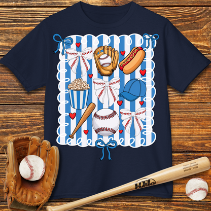 Baseball Bow Kids T-Shirt