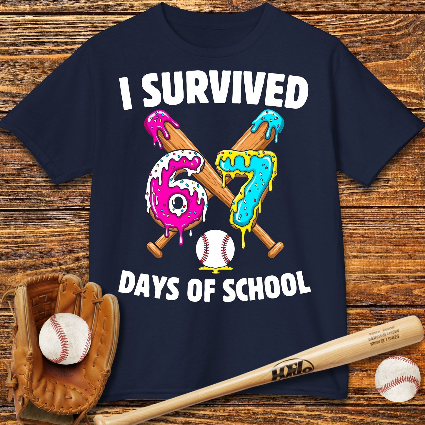 I Survived 67 Days of School Kids T-Shirt