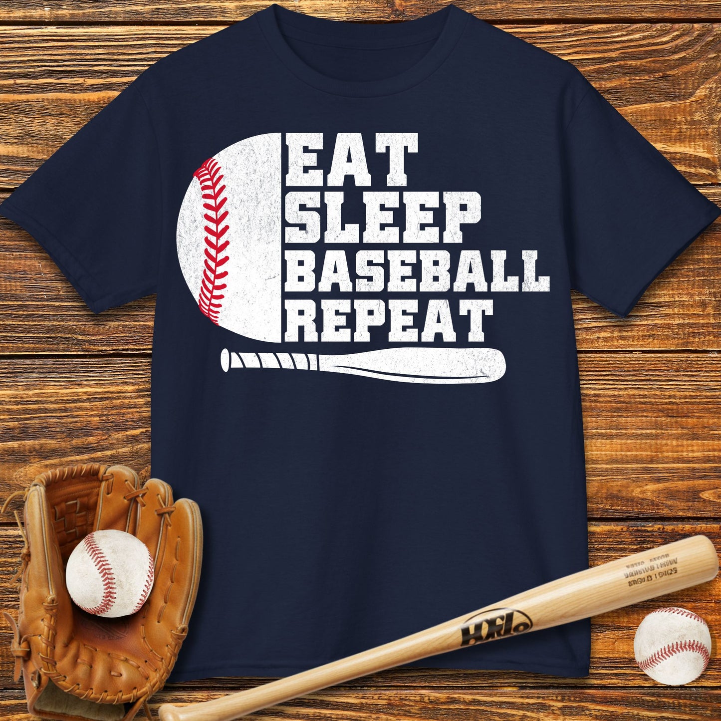 Eat Sleep Baseball Repeat Kids T-Shirt