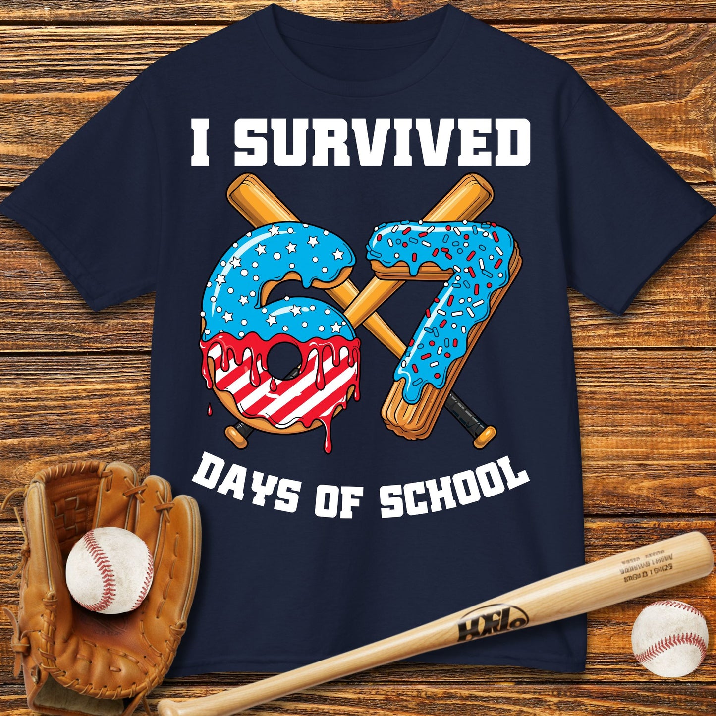 I Survived 67 Days of School Kids T-Shirt