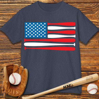 Baseball USA Flag Kids T-Shirt