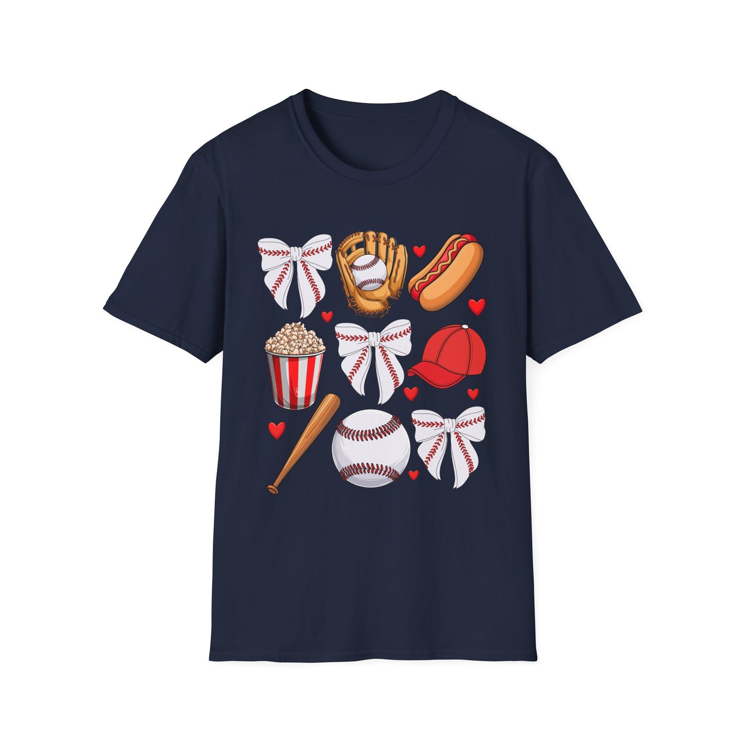 Baseball & Movie Night Unisex Softstyle T-Shirt, Sports Fan Tee, Gift for Dad, Summer Outing Shirt, Movie Lovers Apparel