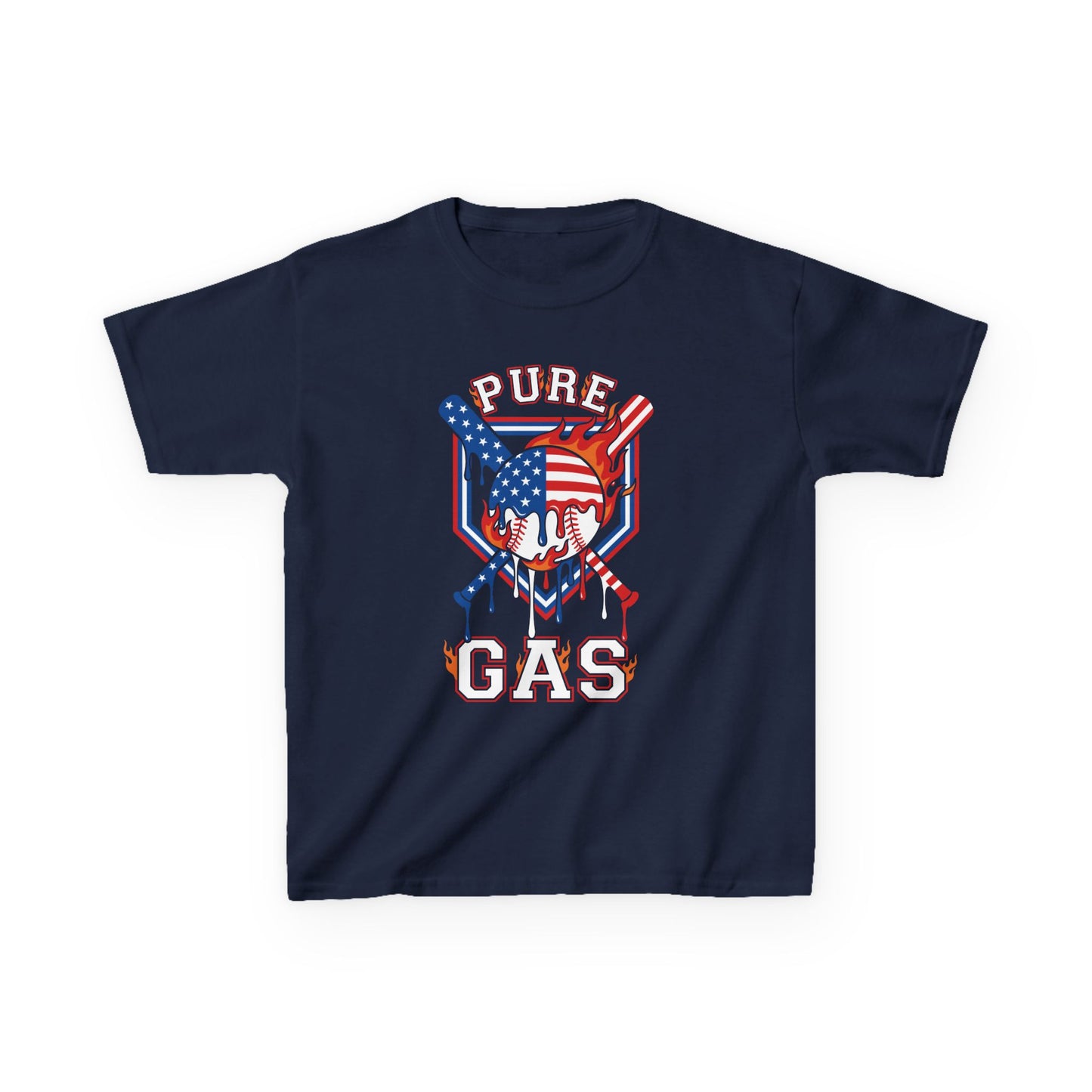 Pure Gas Patriotic Baseball Kids T-shirt