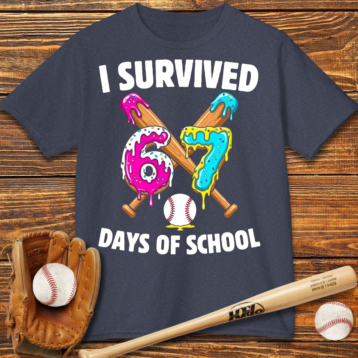 I Survived 67 Days of School Kids T-Shirt