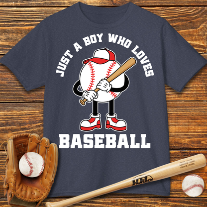 Boy Who Loves Baseball Kids T-Shirt