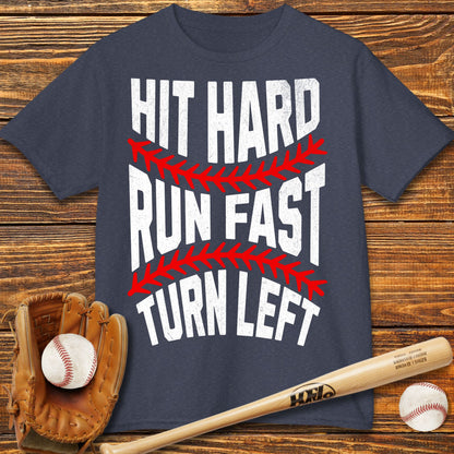 Hit Hard Run Fast Kids T-Shirt