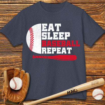 Eat Sleep Baseball Repeat Kids T-Shirt
