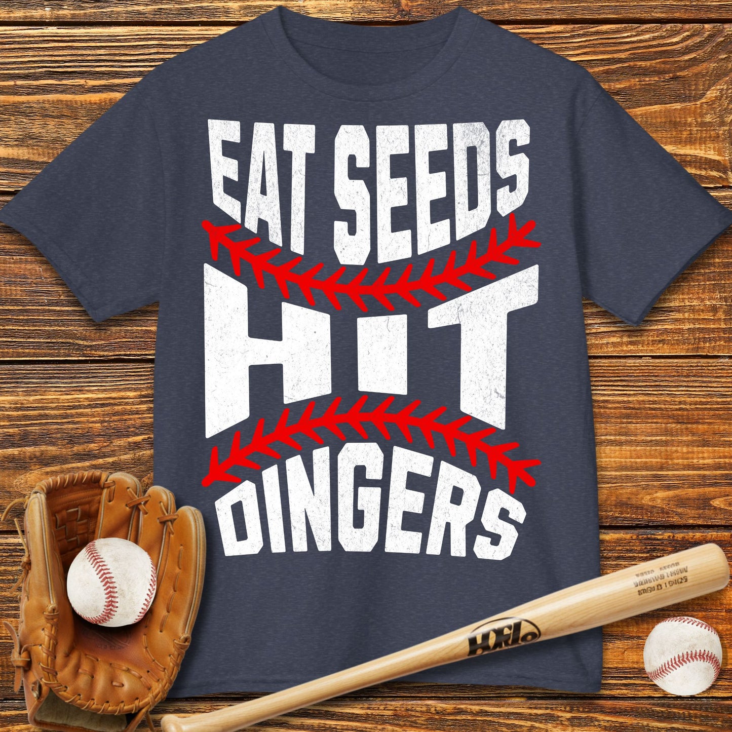 Eat Seeds Hit Dingers Kids T-Shirt