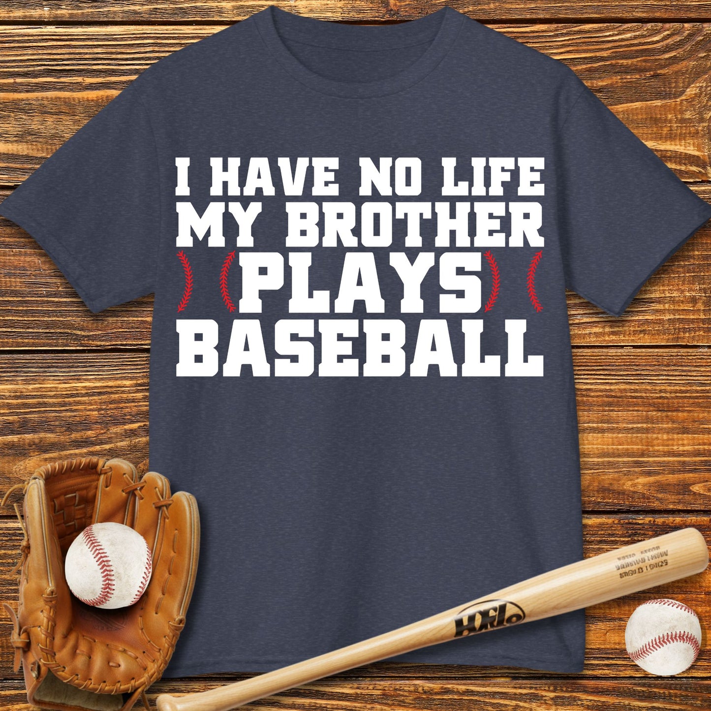 My Brother Plays Baseball Kids T-Shirt