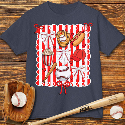 Baseball Bow Kids T-Shirt