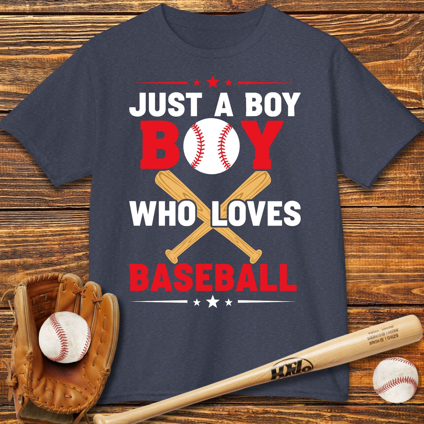 Boy Who Loves Baseball Kids T-Shirt
