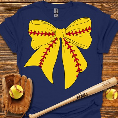 Softball Coquette Bow Adult T-Shirt
