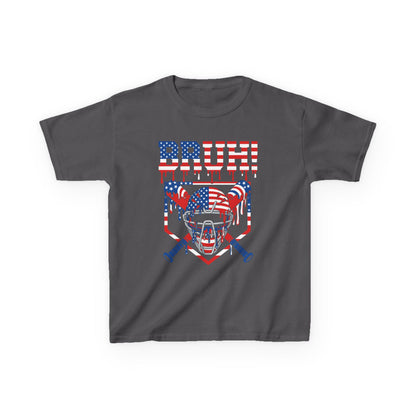 Bruh Patriotic Catcher Drip Kids T-shirt