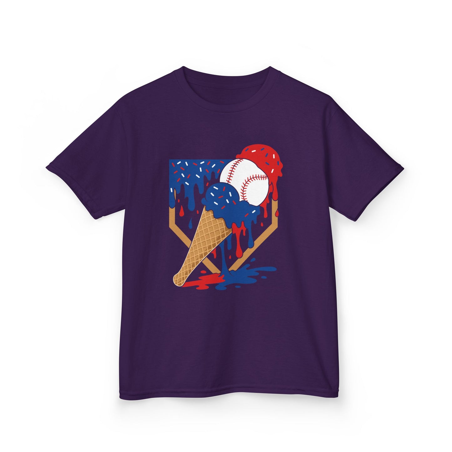 USA Baseball Ice Cream Drip Kids T-shirt