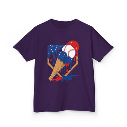 USA Baseball Ice Cream Drip Kids T-shirt