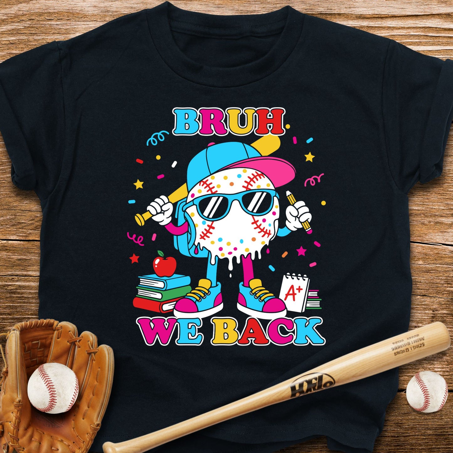 Bruh We Back Baseball Dude Kids