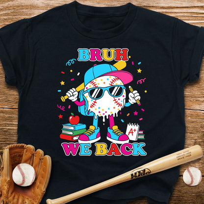 Bruh We Back Baseball Dude Kids