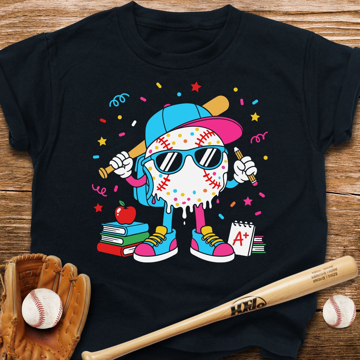 Back to School Baseball Dude Kids