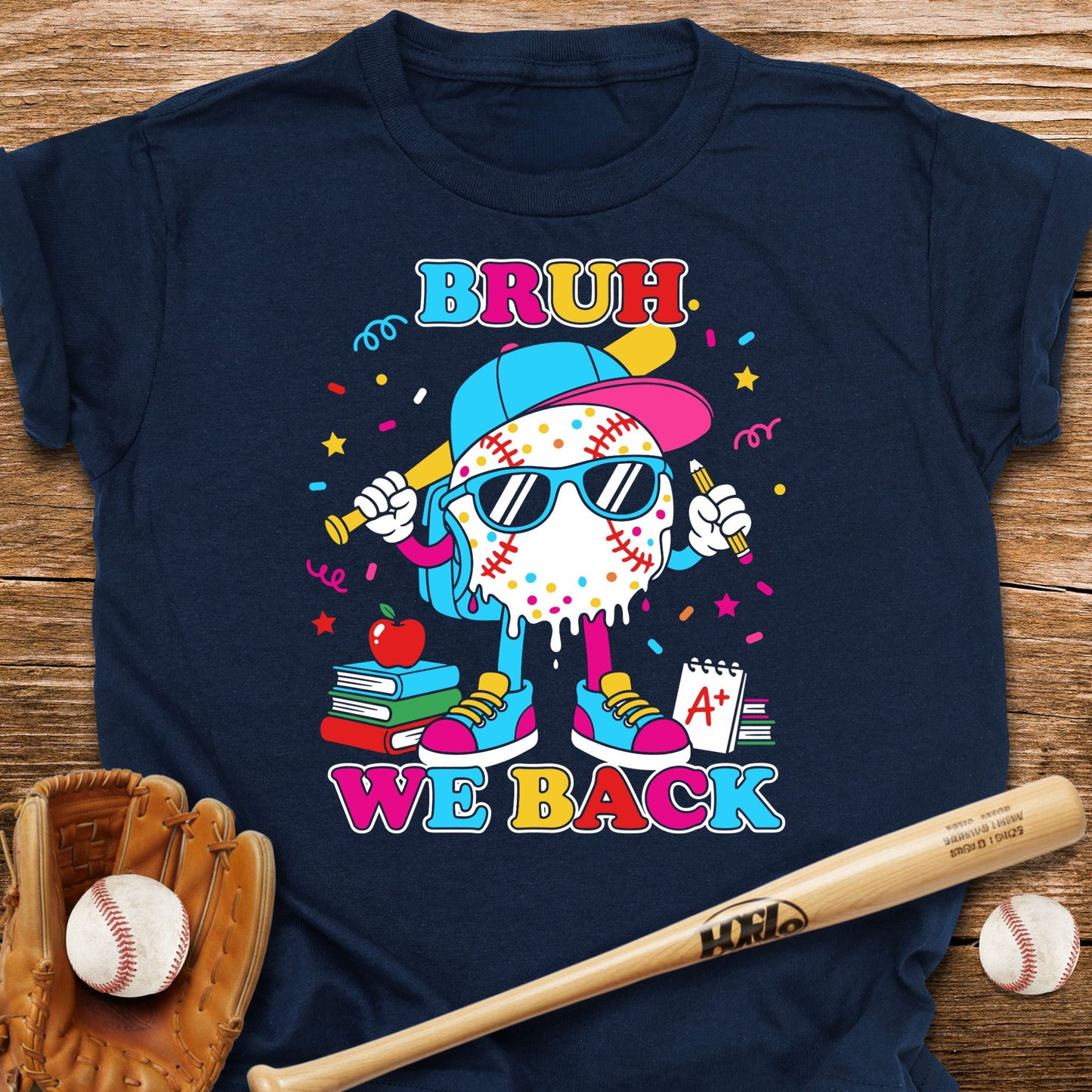 Bruh We Back Baseball Dude Kids