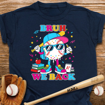 Bruh We Back Baseball Dude Kids