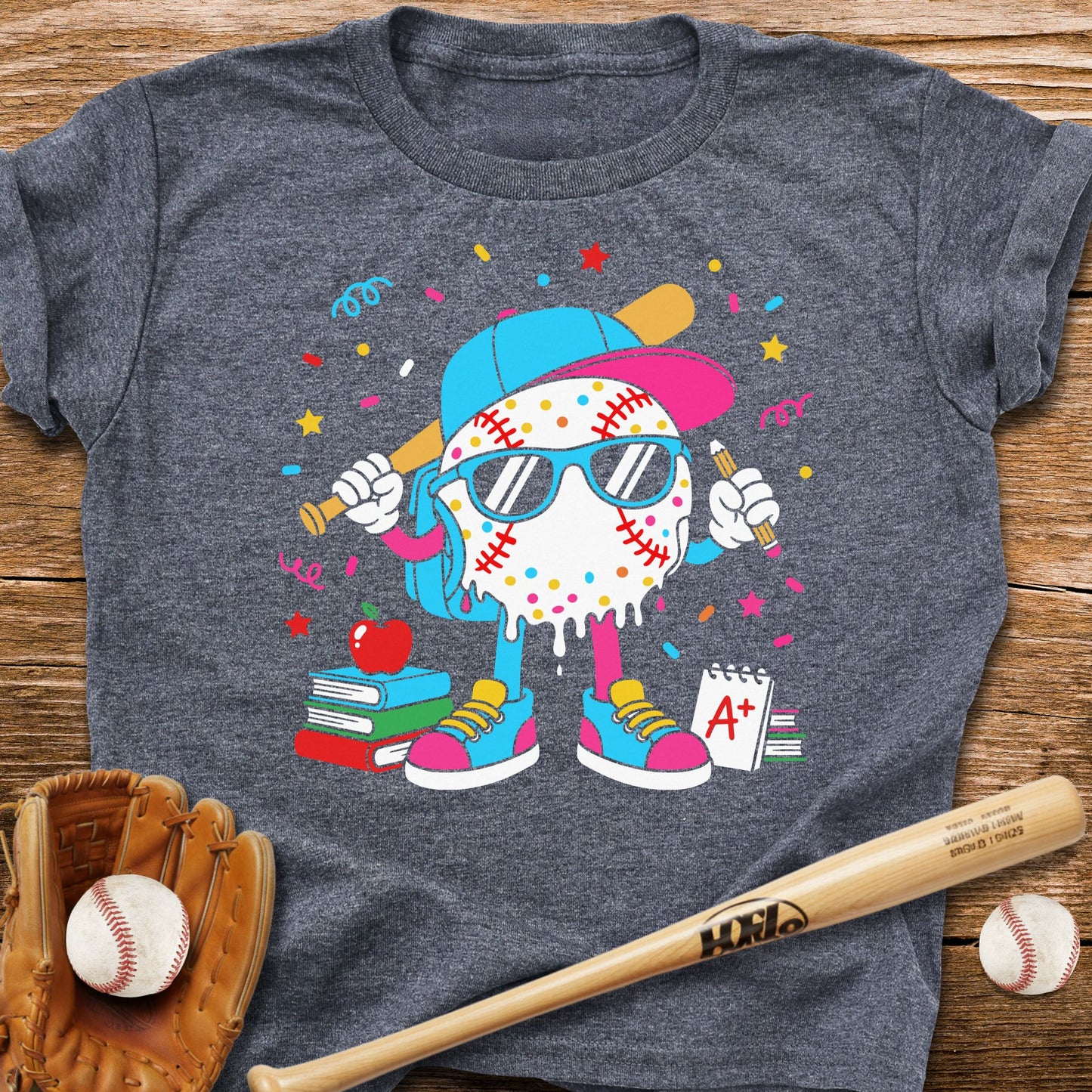 Back to School Baseball Dude Kids