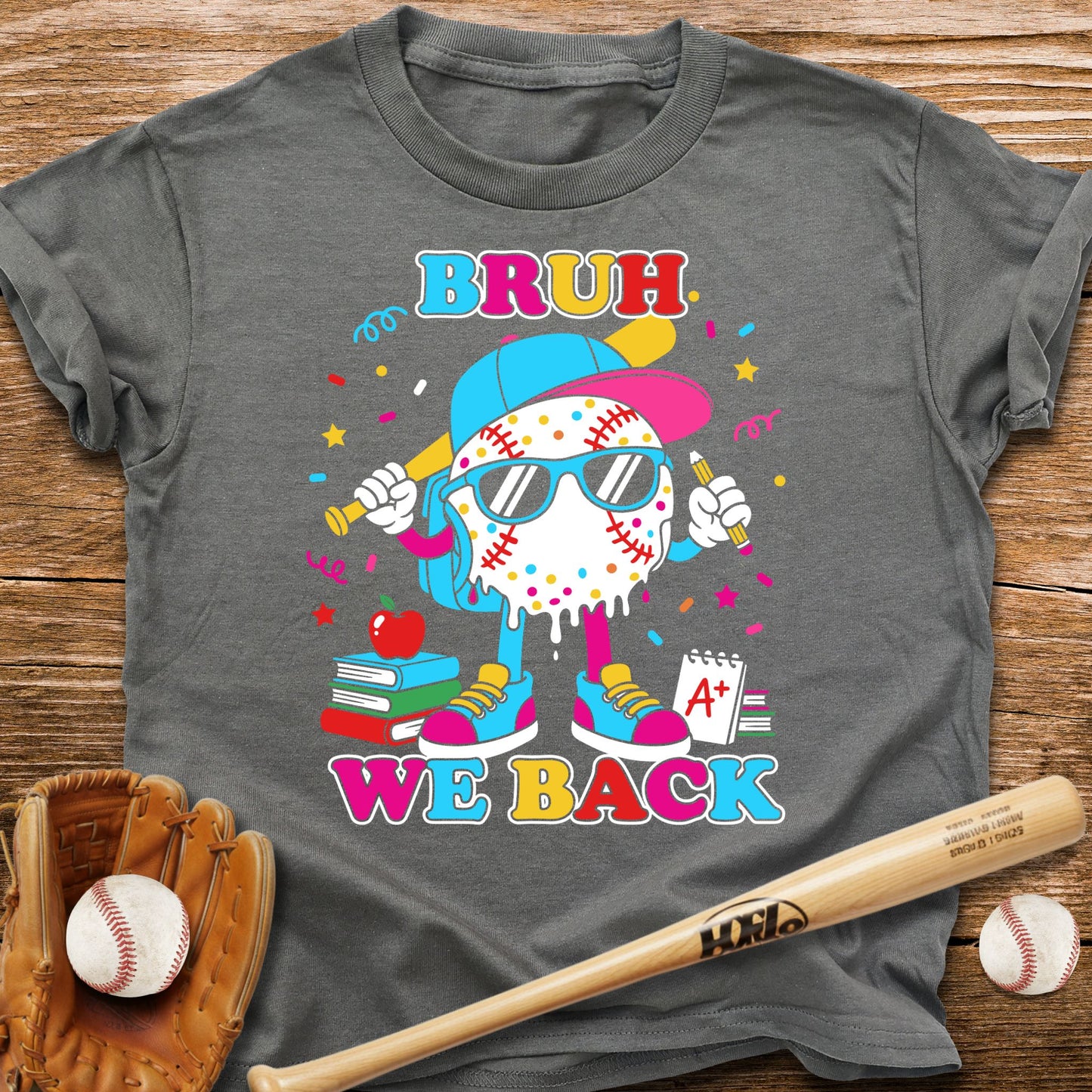 Bruh We Back Baseball Dude Kids