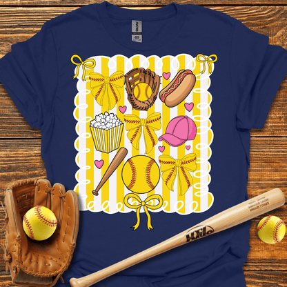 Softball Coquette Adult T-Shirt