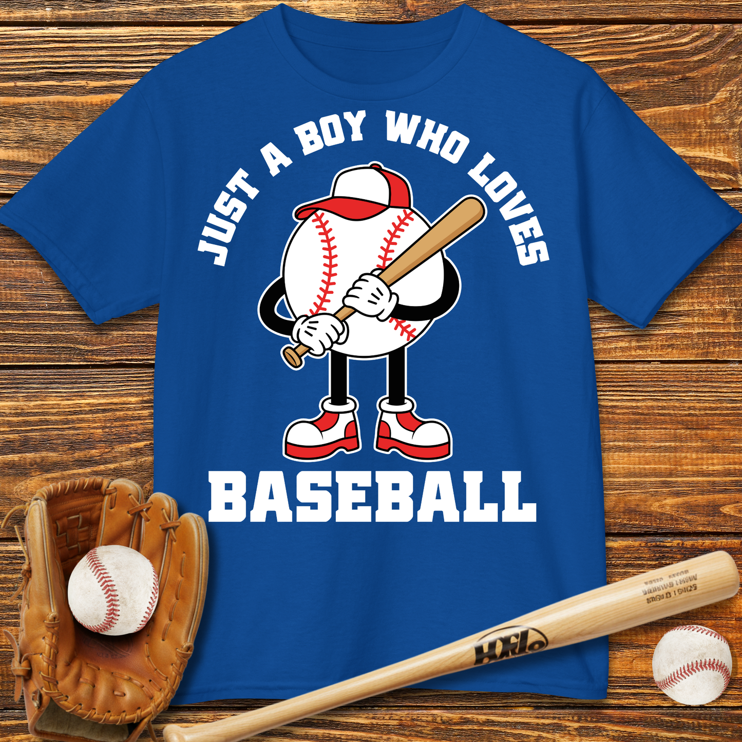Boy Who Loves Baseball Kids T-Shirt