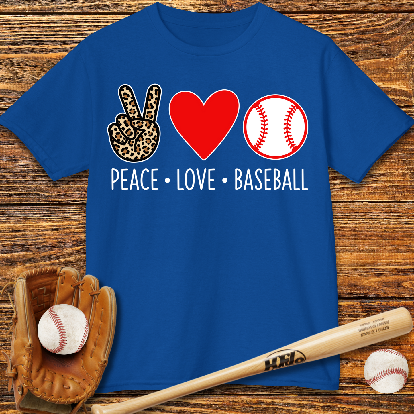 Peace Love Baseball Kids T-Shirt