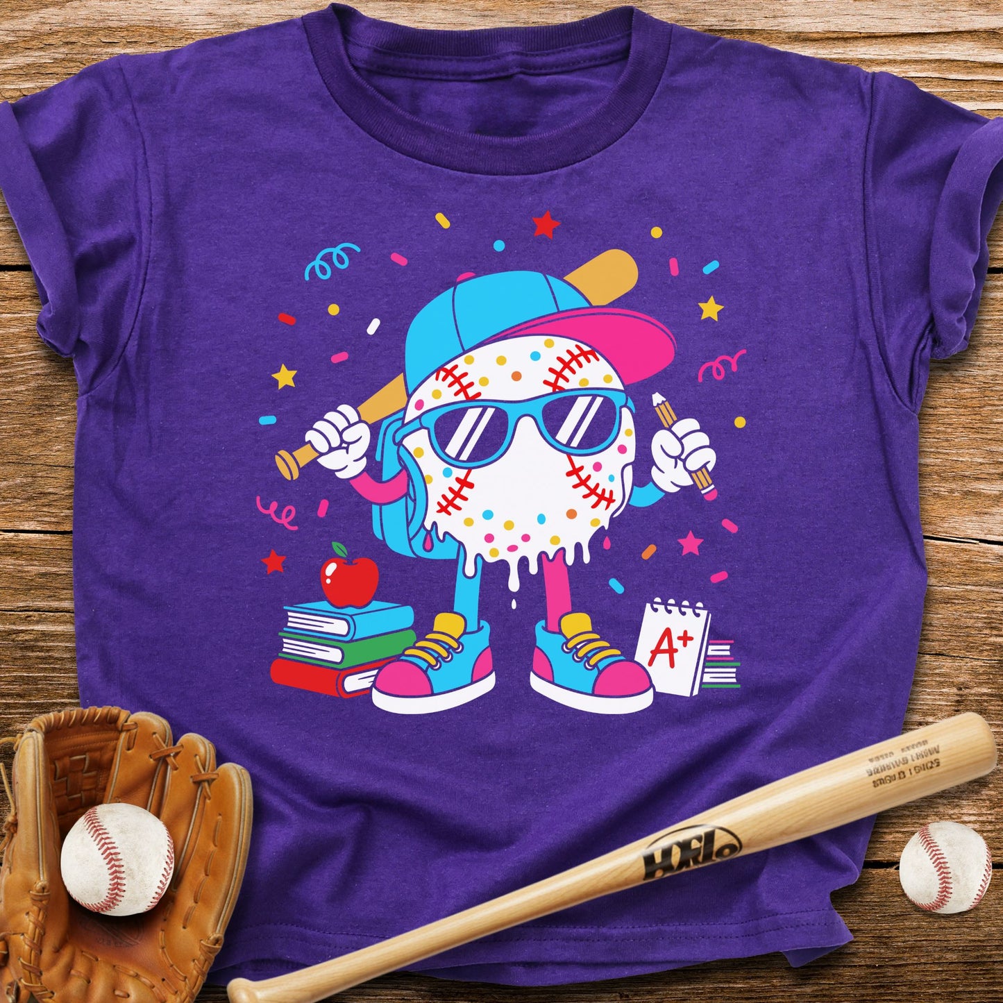 Back to School Baseball Dude Kids
