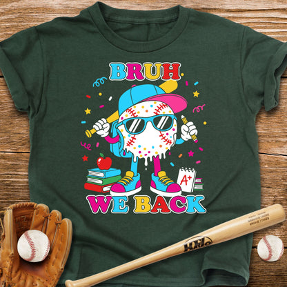 Bruh We Back Baseball Dude Kids