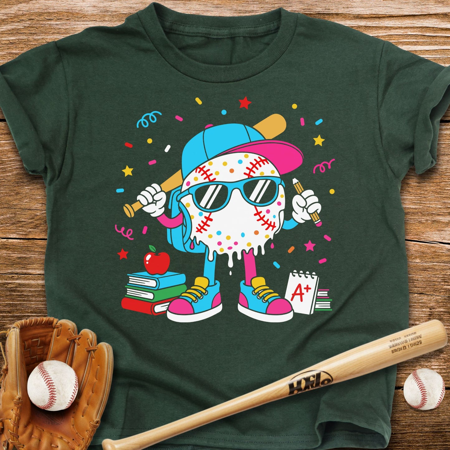 Back to School Baseball Dude Kids