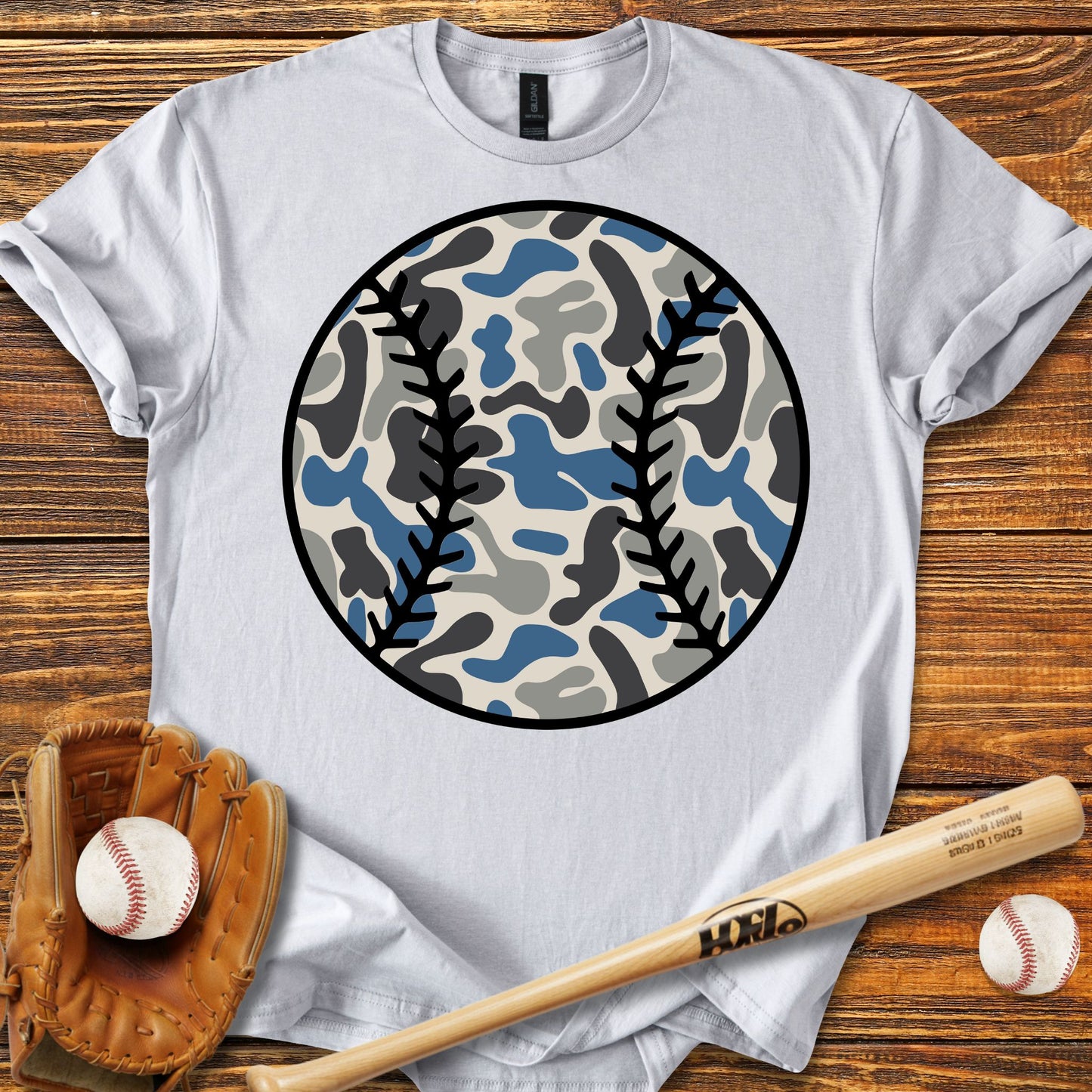 Baseball Camo Adult T-shirt