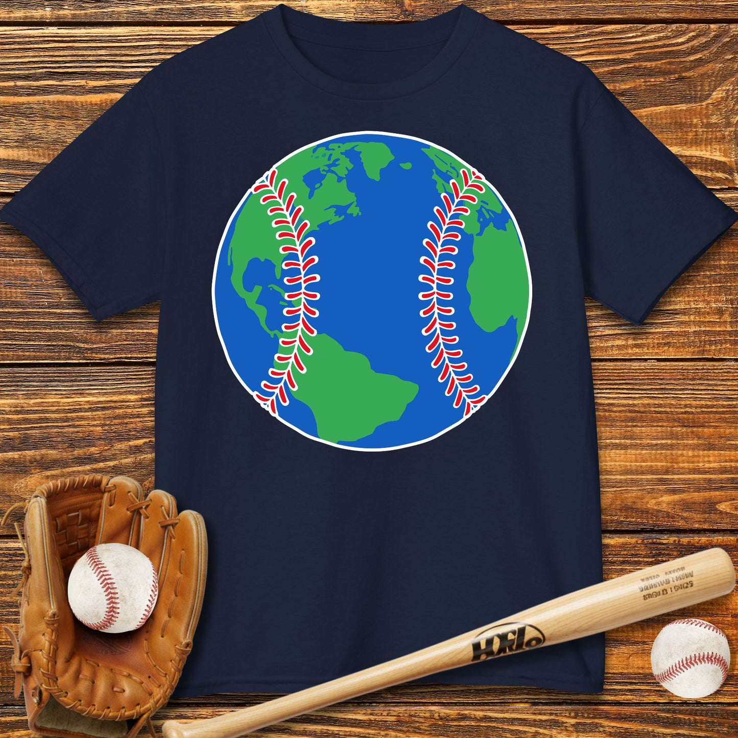 Baseball Earth Kids T-Shirt