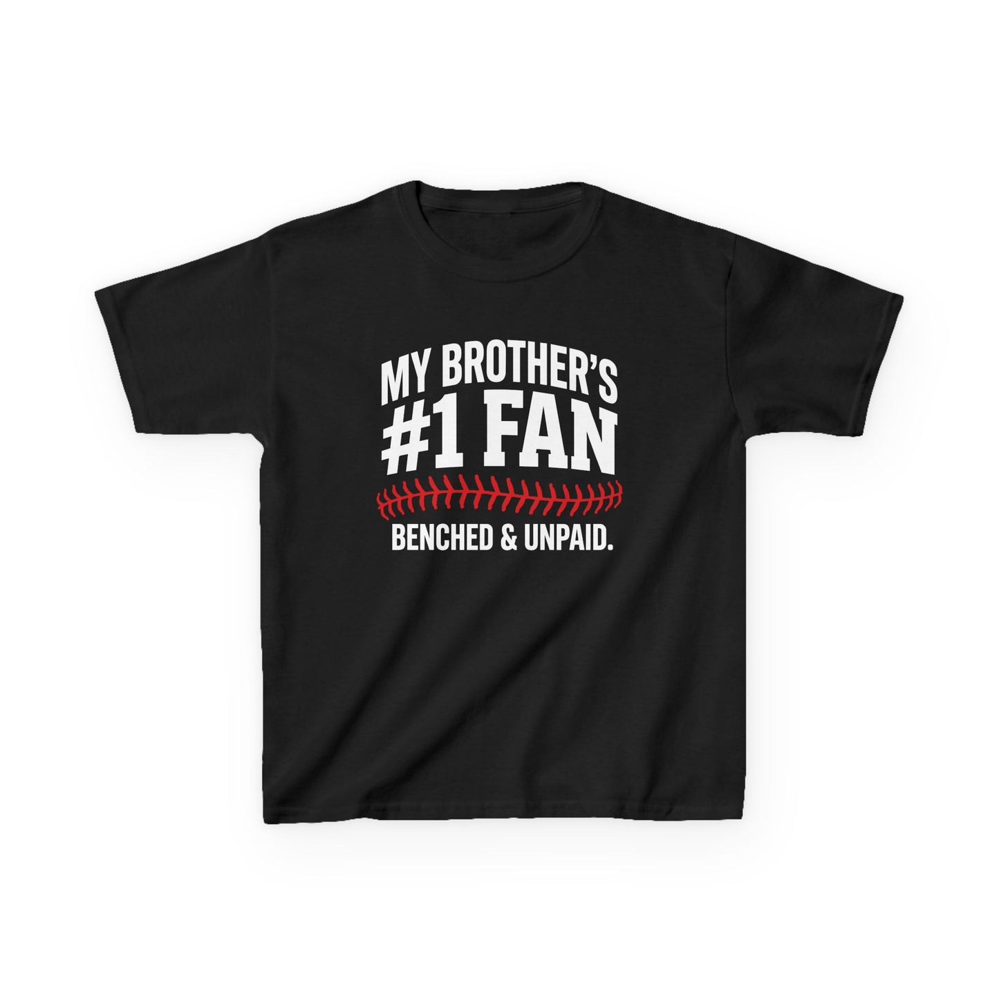 Benched Baseball Sibling Kids T-shirt