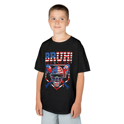 Bruh Patriotic Catcher Drip Kids T-shirt