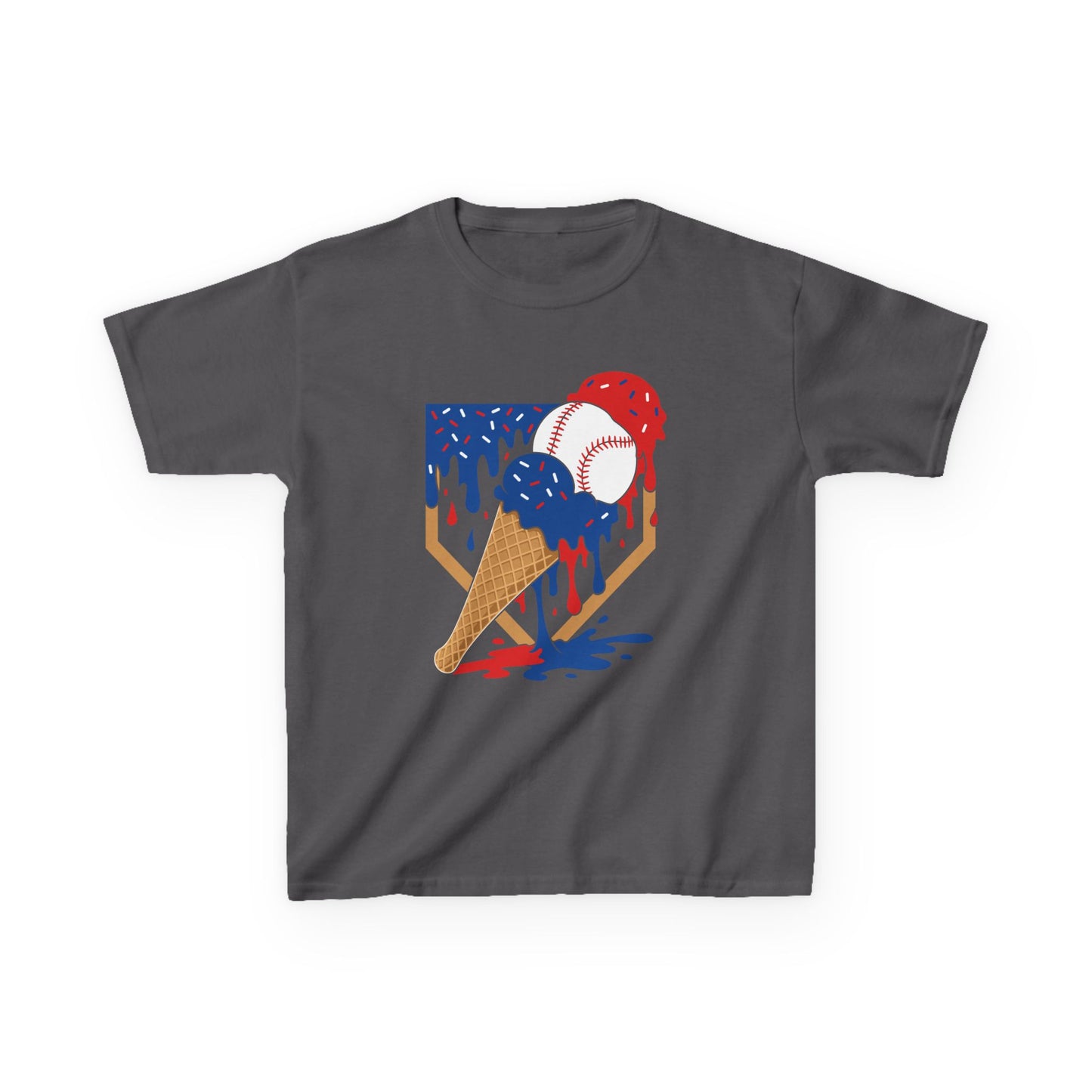 USA Baseball Ice Cream Drip Kids T-shirt