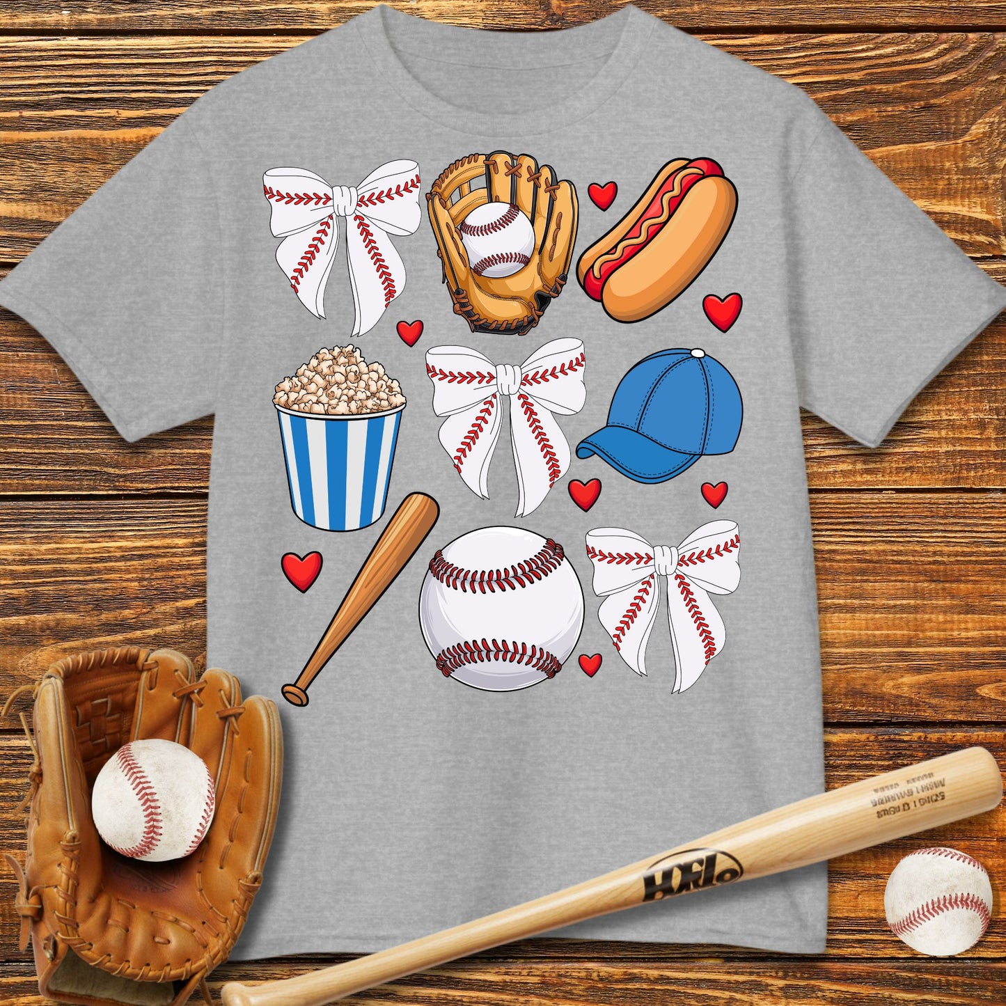 Blue Coquette Bow Kids T-Shirt