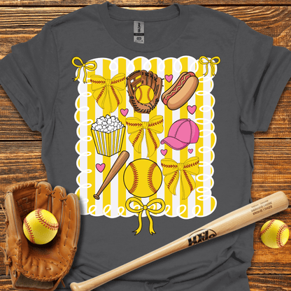 Softball Coquette Adult T-Shirt