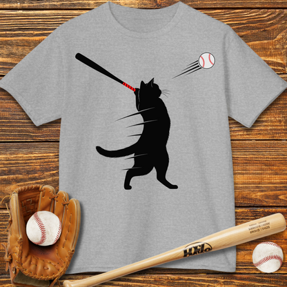 Cat Baseball Kids T-Shirt