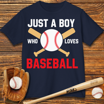 Boy Who Loves Baseball Kids T-Shirt