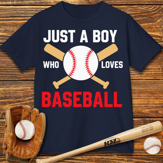 Boy Who Loves Baseball Kids T-Shirt