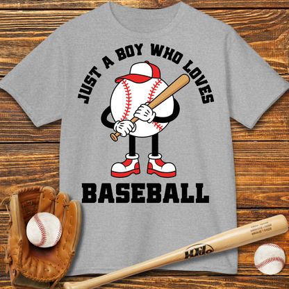 Boy Who Loves Baseball Kids T-Shirt